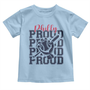 Baseball Lover Toddler T Shirt Philly Baseball Spirit Proud Fan Sport Humor Gift TS12 Light Blue Print Your Wear