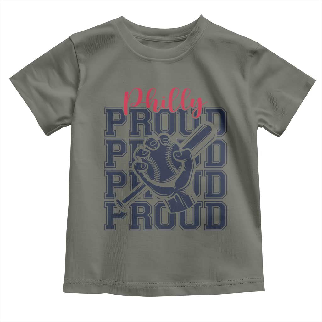 Baseball Lover Toddler T Shirt Philly Baseball Spirit Proud Fan Sport Humor Gift TS12 Military Green Print Your Wear