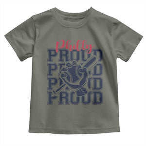 Baseball Lover Toddler T Shirt Philly Baseball Spirit Proud Fan Sport Humor Gift TS12 Military Green Print Your Wear