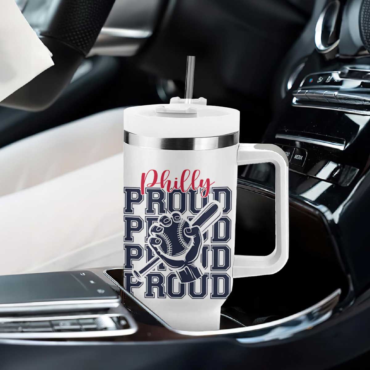 Baseball Lover Tumbler With Handle Philly Baseball Spirit Proud Fan Sport Humor Gift TS12 Print Your Wear