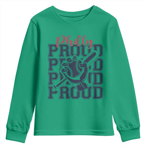 Baseball Lover Youth Sweatshirt Philly Baseball Spirit Proud Fan Sport Humor Gift TS12 Irish Green Print Your Wear