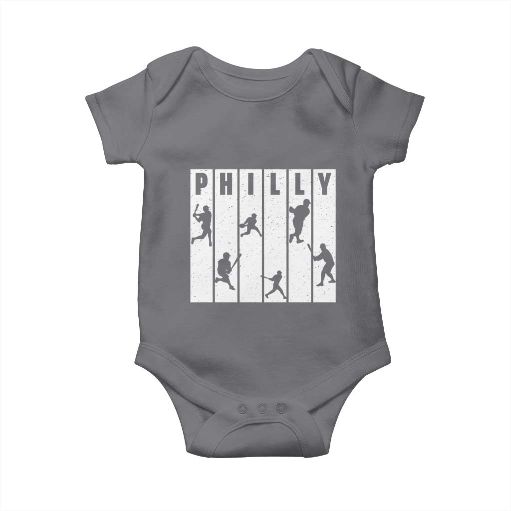 Baseball Lover Baby Onesie Philly Retro Spirit Proud Fan Sport Lover Gift TS12 Charcoal Print Your Wear