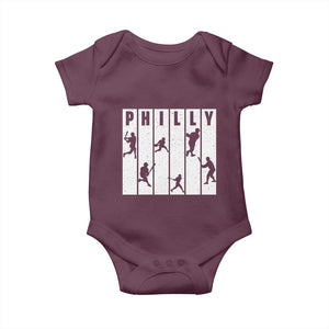 Baseball Lover Baby Onesie Philly Retro Spirit Proud Fan Sport Lover Gift TS12 Maroon Print Your Wear