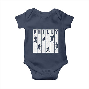 Baseball Lover Baby Onesie Philly Retro Spirit Proud Fan Sport Lover Gift TS12 Navy Print Your Wear