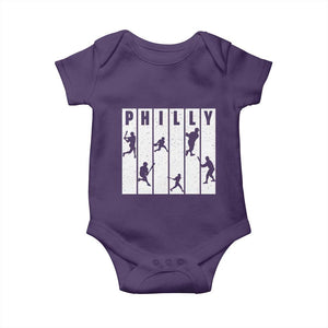 Baseball Lover Baby Onesie Philly Retro Spirit Proud Fan Sport Lover Gift TS12 Purple Print Your Wear