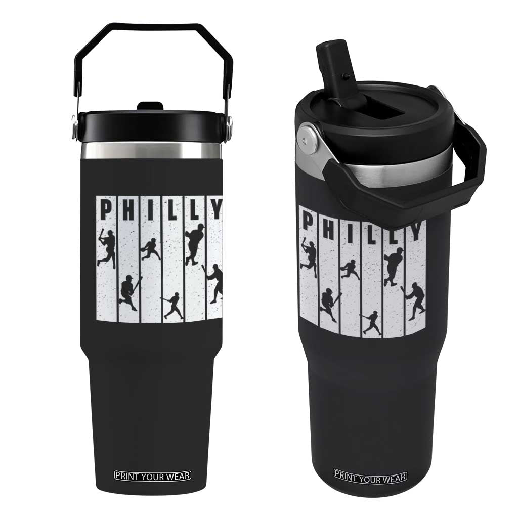Baseball Lover Flip Straw Tumbler Philly Retro Spirit Proud Fan Sport Lover Gift TS12 One Size: 30 oz Black Print Your Wear