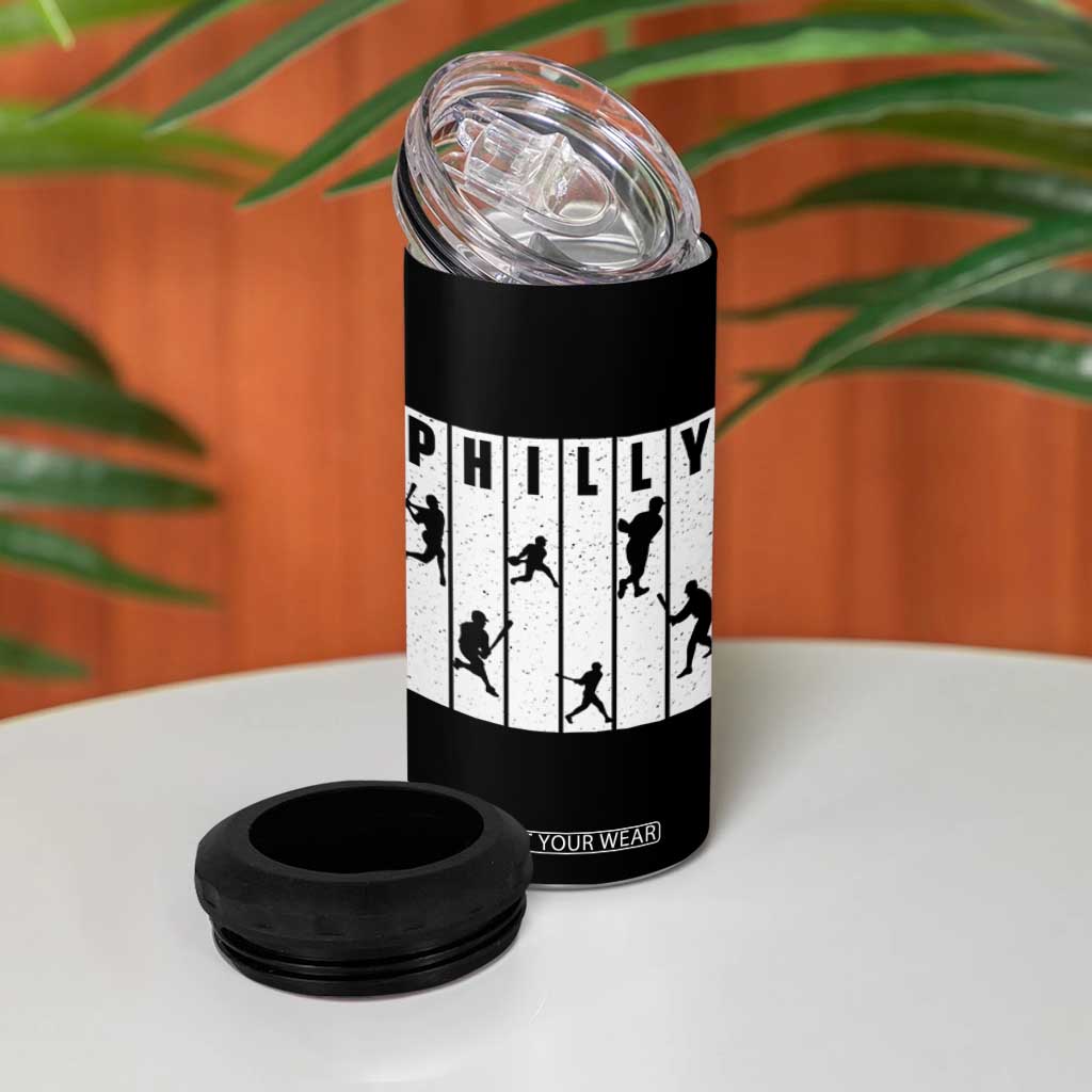Baseball Lover 4 in 1 Can Cooler Tumbler Philly Retro Spirit Proud Fan Sport Lover Gift TS12 Print Your Wear