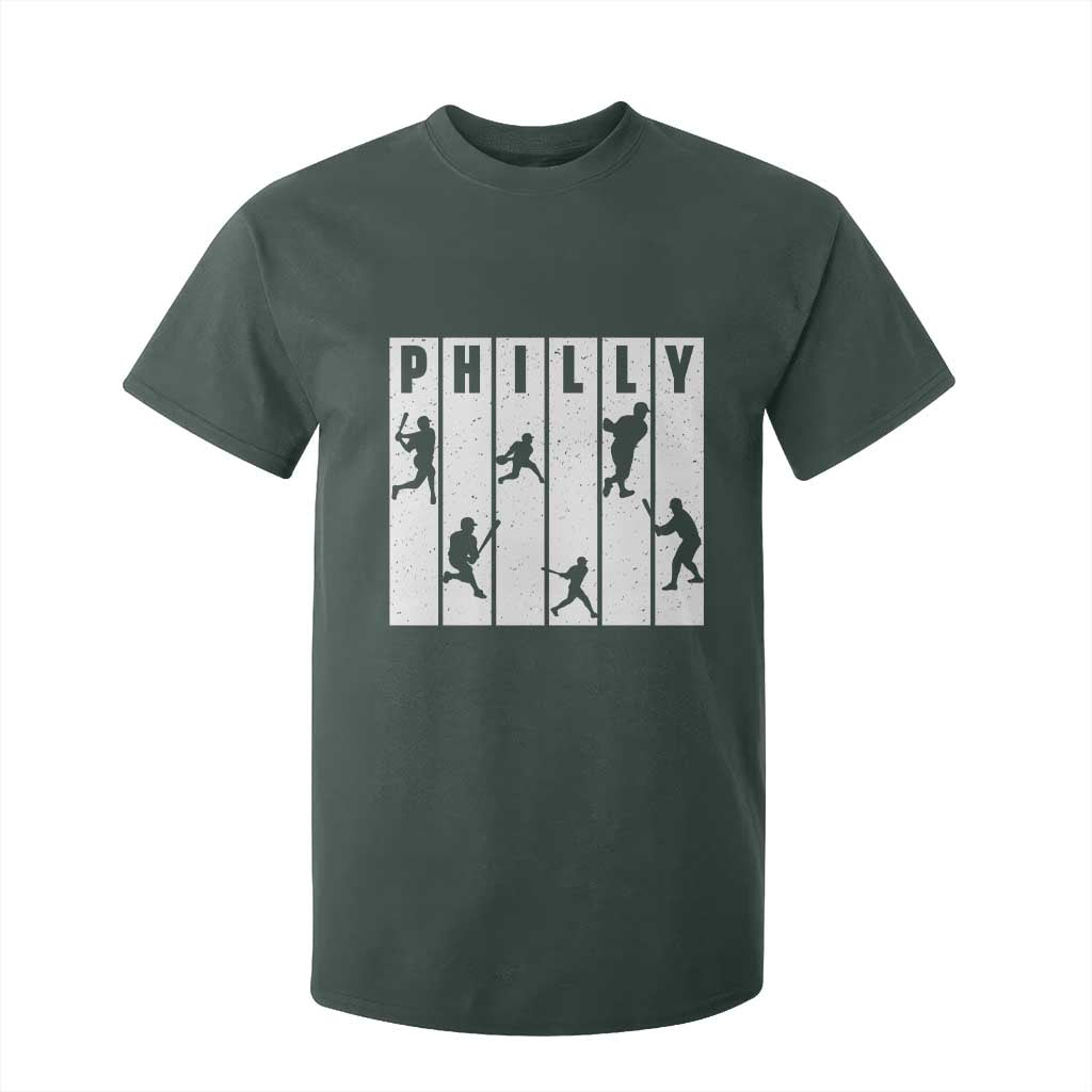 Baseball Lover T Shirt For Kid Philly Retro Spirit Proud Fan Sport Lover Gift TS12 Dark Forest Green Print Your Wear