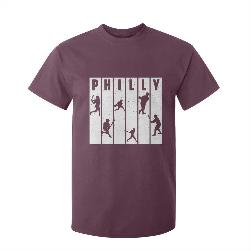 Baseball Lover T Shirt For Kid Philly Retro Spirit Proud Fan Sport Lover Gift TS12 Maroon Print Your Wear