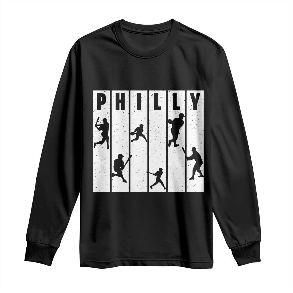Baseball Lover Long Sleeve Shirt Philly Retro Spirit Proud Fan Sport Lover Gift TS12 Black Print Your Wear