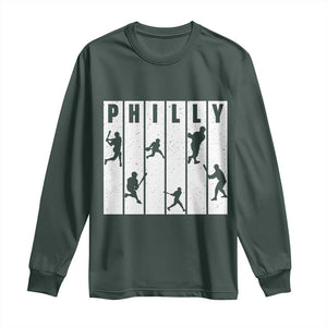 Baseball Lover Long Sleeve Shirt Philly Retro Spirit Proud Fan Sport Lover Gift TS12 Dark Forest Green Print Your Wear