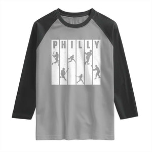 Baseball Lover Raglan Shirt Philly Retro Spirit Proud Fan Sport Lover Gift TS12 Sport Gray Black Print Your Wear