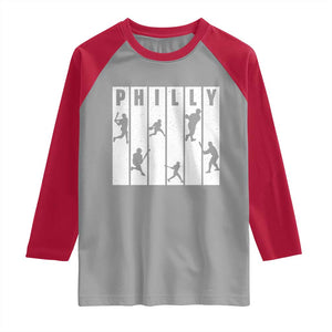 Baseball Lover Raglan Shirt Philly Retro Spirit Proud Fan Sport Lover Gift TS12 Sport Gray Red Print Your Wear
