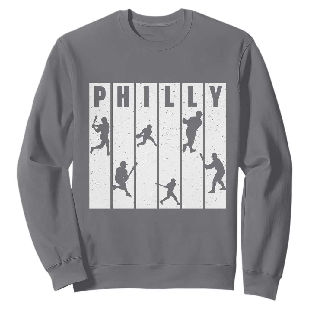 Baseball Lover Sweatshirt Philly Retro Spirit Proud Fan Sport Lover Gift TS12 Charcoal Print Your Wear