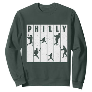 Baseball Lover Sweatshirt Philly Retro Spirit Proud Fan Sport Lover Gift TS12 Dark Forest Green Print Your Wear