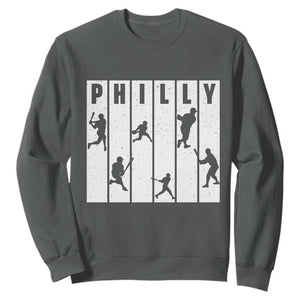 Baseball Lover Sweatshirt Philly Retro Spirit Proud Fan Sport Lover Gift TS12 Dark Heather Print Your Wear