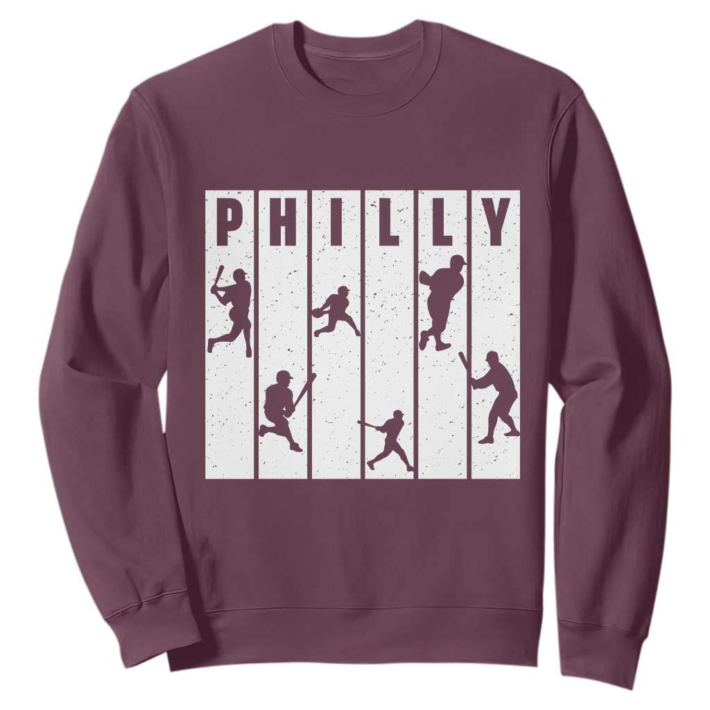 Baseball Lover Sweatshirt Philly Retro Spirit Proud Fan Sport Lover Gift TS12 Maroon Print Your Wear