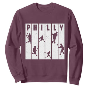 Baseball Lover Sweatshirt Philly Retro Spirit Proud Fan Sport Lover Gift TS12 Maroon Print Your Wear