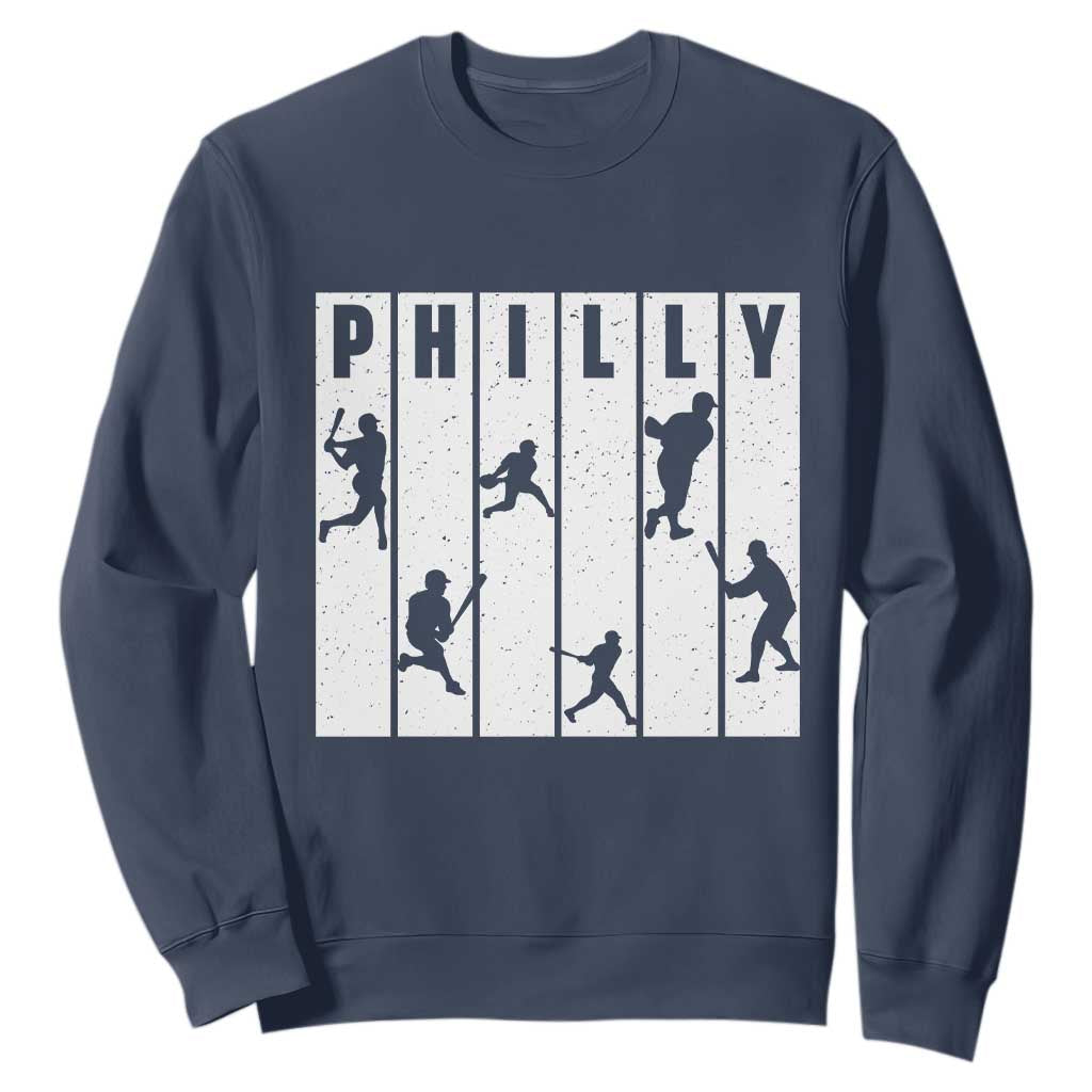 Baseball Lover Sweatshirt Philly Retro Spirit Proud Fan Sport Lover Gift TS12 Navy Print Your Wear