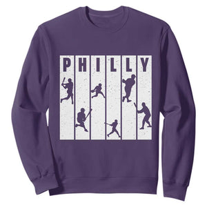 Baseball Lover Sweatshirt Philly Retro Spirit Proud Fan Sport Lover Gift TS12 Purple Print Your Wear