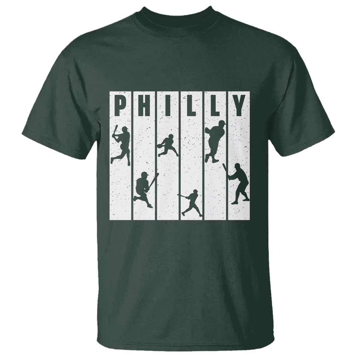 Baseball Lover T Shirt Philly Retro Spirit Proud Fan Sport Lover Gift TS12 Dark Forest Green Print Your Wear
