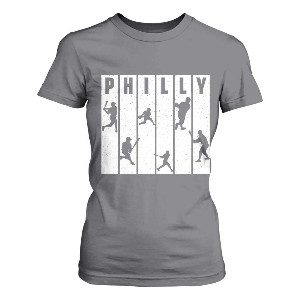 Baseball Lover T Shirt For Women Philly Retro Spirit Proud Fan Sport Lover Gift TS12 Charcoal Print Your Wear
