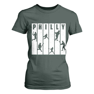 Baseball Lover T Shirt For Women Philly Retro Spirit Proud Fan Sport Lover Gift TS12 Dark Forest Green Print Your Wear