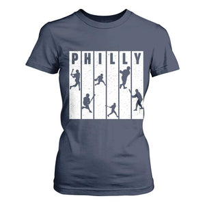 Baseball Lover T Shirt For Women Philly Retro Spirit Proud Fan Sport Lover Gift TS12 Navy Print Your Wear