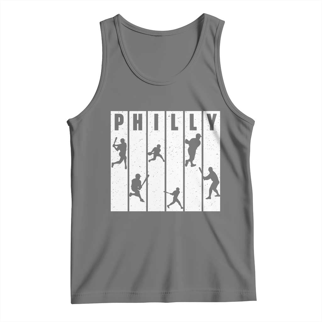 Baseball Lover Tank Top Philly Retro Spirit Proud Fan Sport Lover Gift TS12 Black Heather Print Your Wear