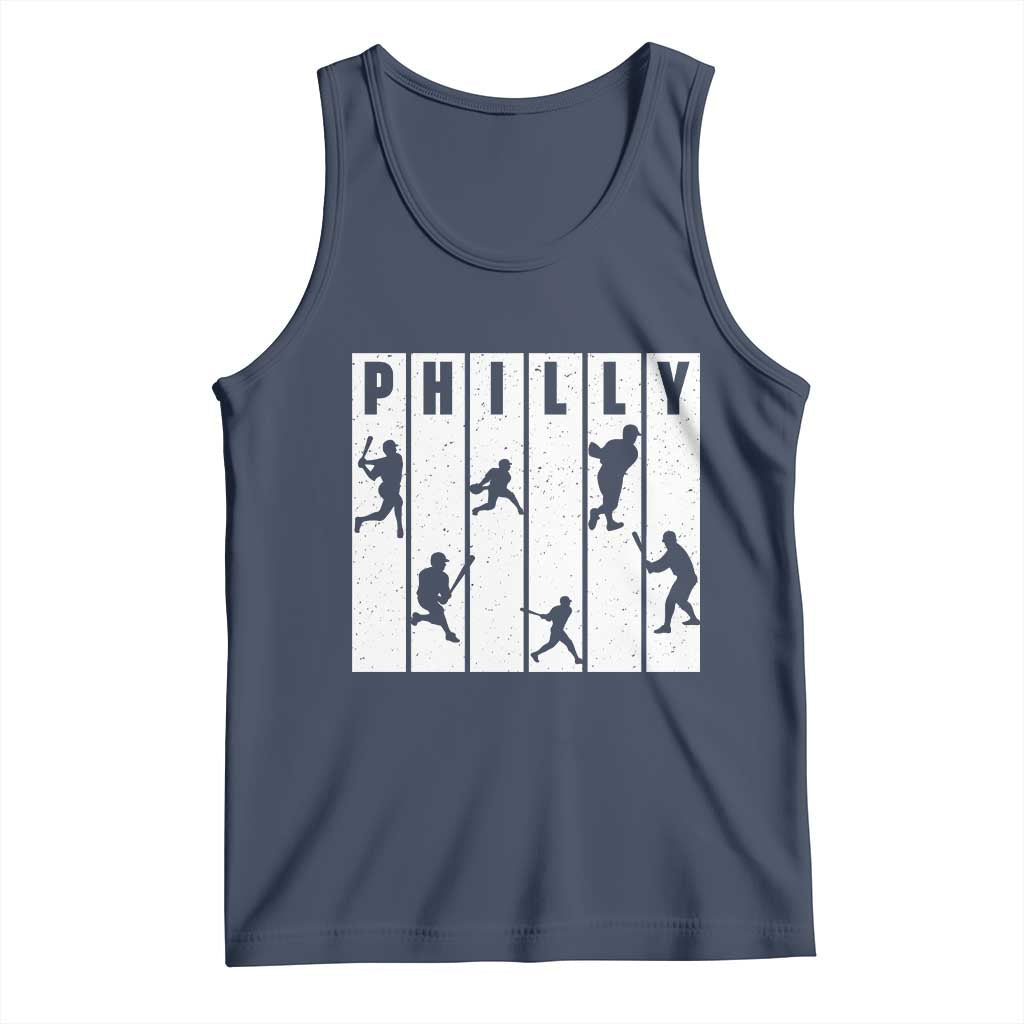 Baseball Lover Tank Top Philly Retro Spirit Proud Fan Sport Lover Gift TS12 Navy Print Your Wear