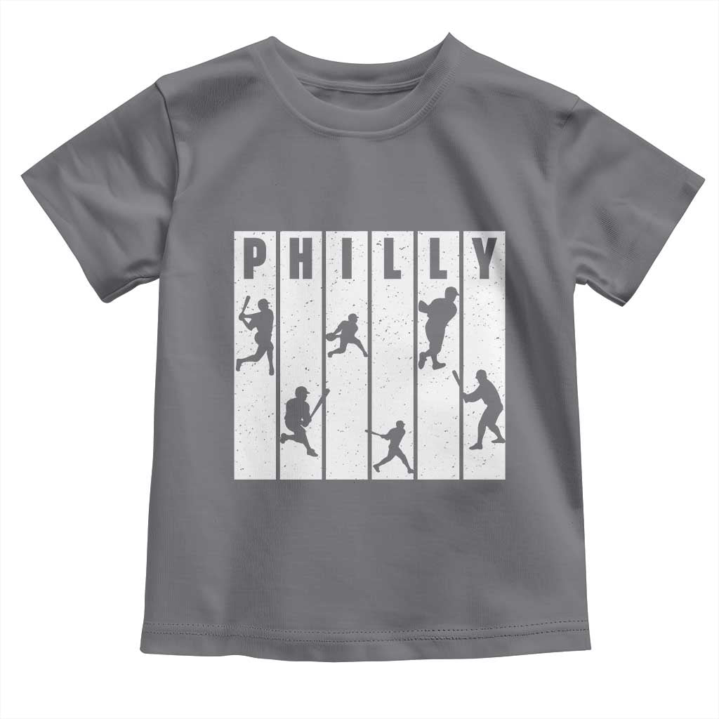 Baseball Lover Toddler T Shirt Philly Retro Spirit Proud Fan Sport Lover Gift TS12 Charcoal Print Your Wear