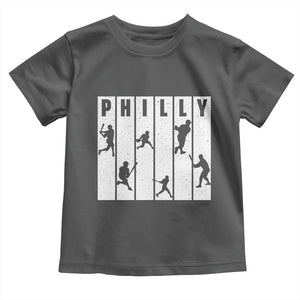 Baseball Lover Toddler T Shirt Philly Retro Spirit Proud Fan Sport Lover Gift TS12 Dark Heather Print Your Wear