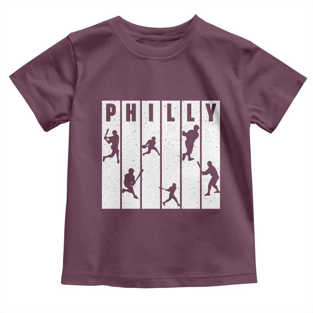 Baseball Lover Toddler T Shirt Philly Retro Spirit Proud Fan Sport Lover Gift TS12 Maroon Print Your Wear