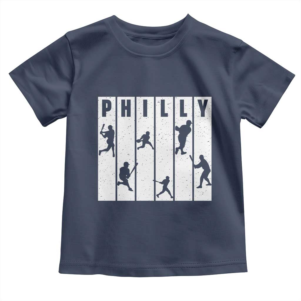Baseball Lover Toddler T Shirt Philly Retro Spirit Proud Fan Sport Lover Gift TS12 Navy Print Your Wear