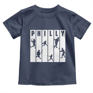 Baseball Lover Toddler T Shirt Philly Retro Spirit Proud Fan Sport Lover Gift TS12 Navy Print Your Wear