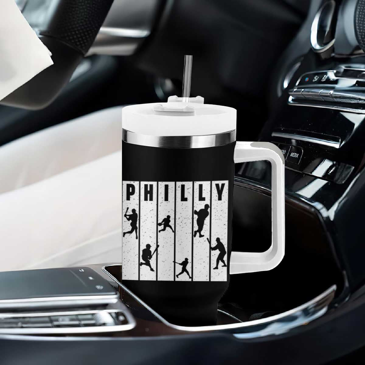 Baseball Lover Tumbler With Handle Philly Retro Spirit Proud Fan Sport Lover Gift TS12 Print Your Wear
