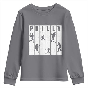 Baseball Lover Youth Sweatshirt Philly Retro Spirit Proud Fan Sport Lover Gift TS12 Charcoal Print Your Wear