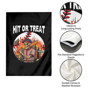 Funny Halloween Baseball Garden Flag Hit Or Treat Skeleton Player TS12 Print Your Wear
