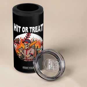 Funny Halloween Baseball 4 in 1 Can Cooler Tumbler Hit Or Treat Skeleton Player TS12 Print Your Wear