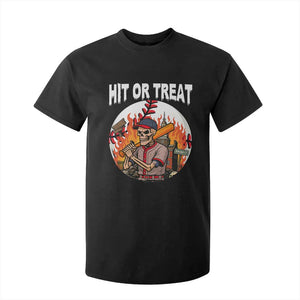Funny Halloween Baseball T Shirt For Kid Hit Or Treat Skeleton Player TS12 Black Print Your Wear