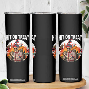 Funny Halloween Baseball Skinny Tumbler Hit Or Treat Skeleton Player TS12 Print Your Wear
