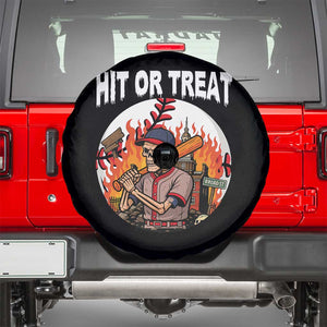 Funny Halloween Baseball Spare Tire Cover Hit Or Treat Skeleton Player TS12 Black Print Your Wear