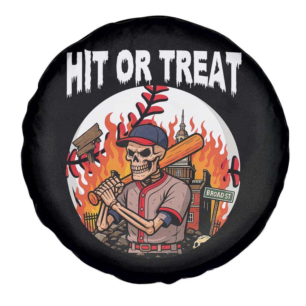 Funny Halloween Baseball Spare Tire Cover Hit Or Treat Skeleton Player TS12 Print Your Wear