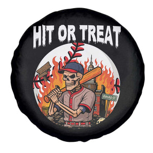 Funny Halloween Baseball Spare Tire Cover Hit Or Treat Skeleton Player TS12 Print Your Wear