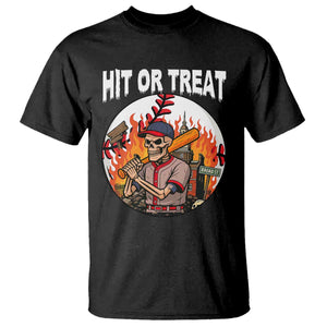 Funny Halloween Baseball T Shirt Hit Or Treat Skeleton Player TS12 Black Print Your Wear