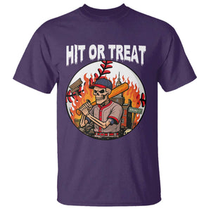 Funny Halloween Baseball T Shirt Hit Or Treat Skeleton Player TS12 Purple Print Your Wear