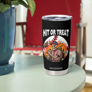 Funny Halloween Baseball Tumbler Cup Hit Or Treat Skeleton Player TS12 Print Your Wear