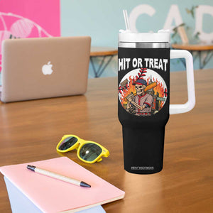 Funny Halloween Baseball Tumbler With Handle Hit Or Treat Skeleton Player TS12 Print Your Wear