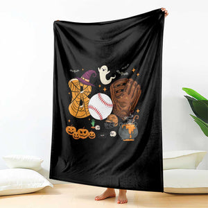 Halloween Baseball Throw Blanket Funny Boo Player Gift For Catcher TS12 Print Your Wear