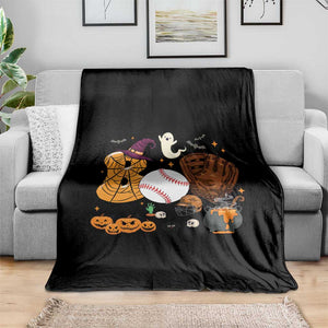 Halloween Baseball Throw Blanket Funny Boo Player Gift For Catcher TS12 Print Your Wear